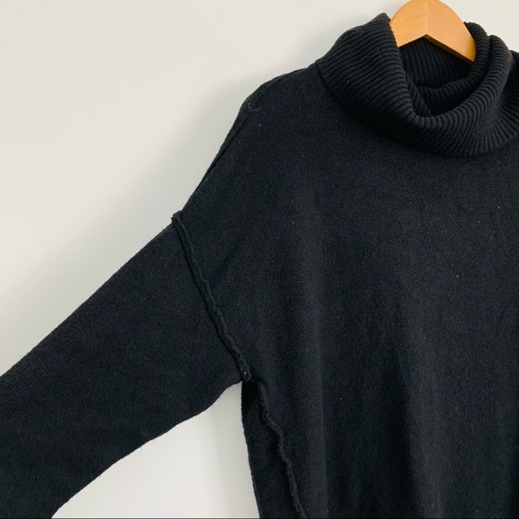 Bar III Turtle Neck Black Sweater High Low - Picture 4 of 5